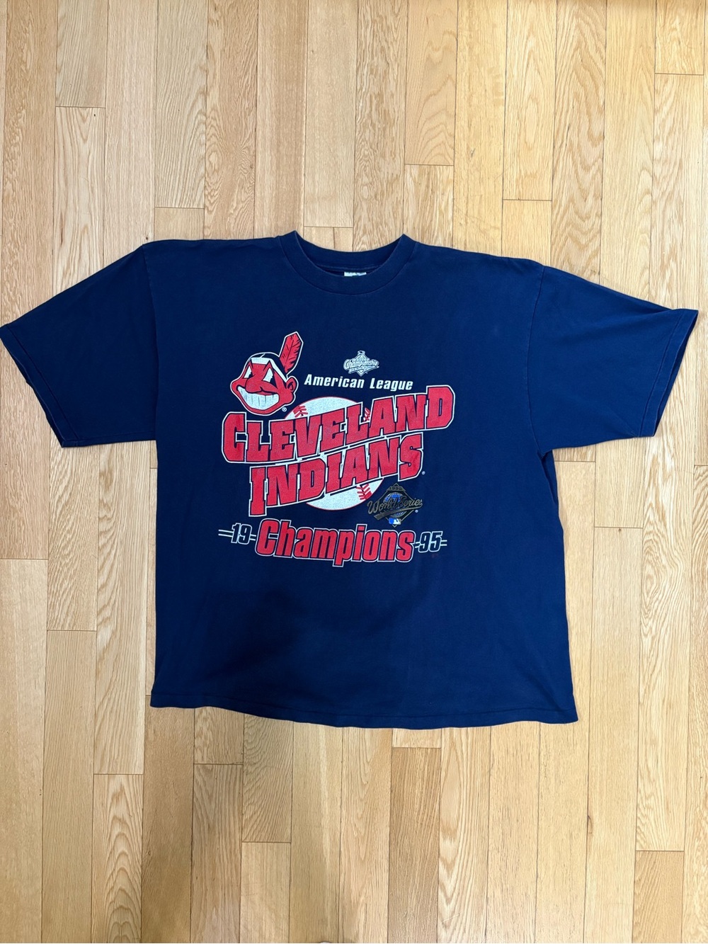 Belton Vintage Cleveland Indians 1995 AL Champions Tee XXL Retro Sporty Prep